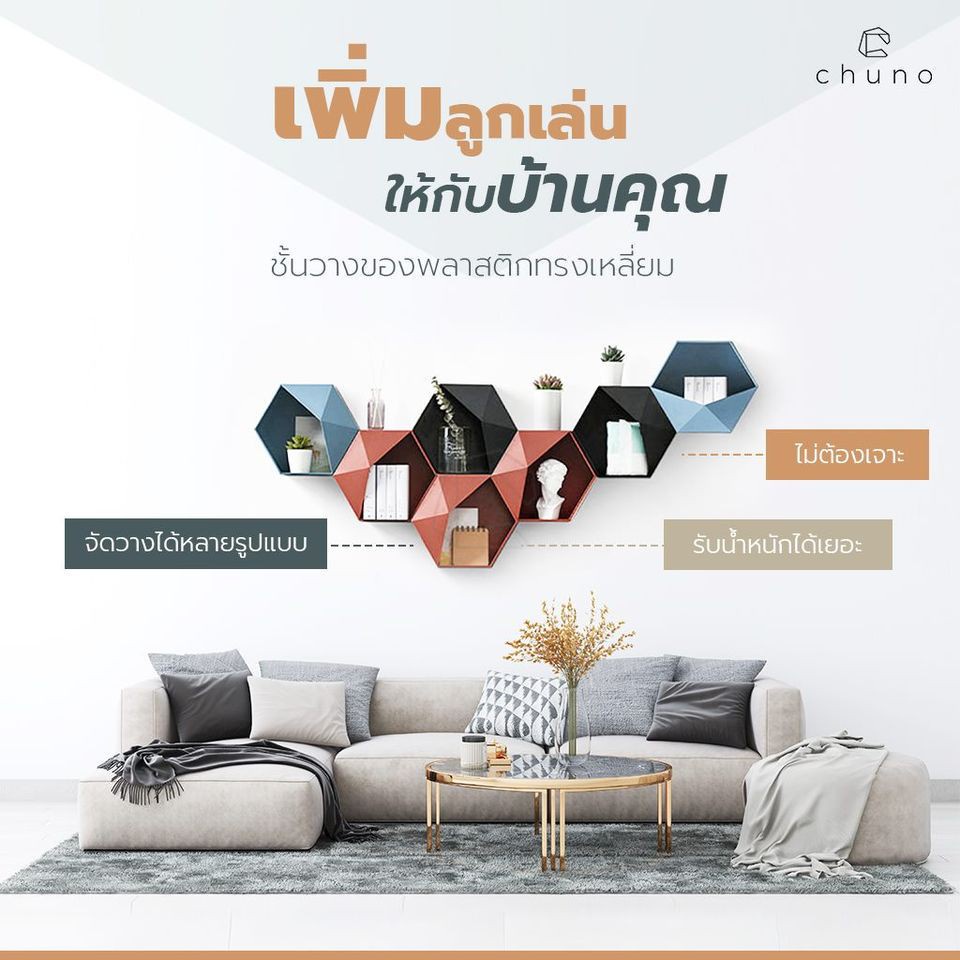 chuno-ชั้นวางของติดผนัง-ไม่ต้องเจาะ-แบบพลาสติกติดกาว-โดนน้ำได้-น้ำหนักเบา-รับน้ำหนักได้เยอะ