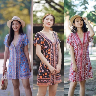 Chic No.9 : ชุดเดรส Dress - Boho X Dress 👋ปัดซ้ายที่รูปเพื่อดูขนาดสินค้า