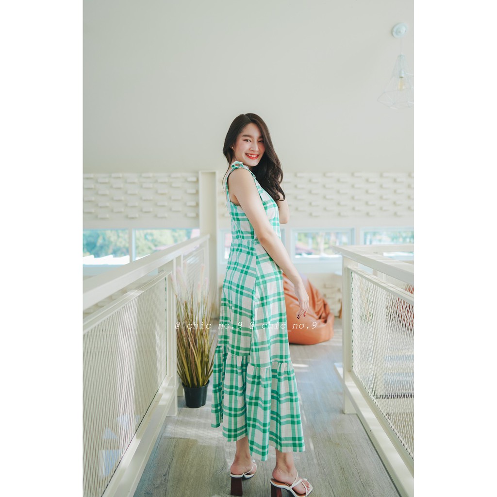 chic-no-9-ชุดเดรส-dress-green-scott-dress-ขายดี-ปัดซ้ายที่รูปเพื่อดูขนาดสินค้า