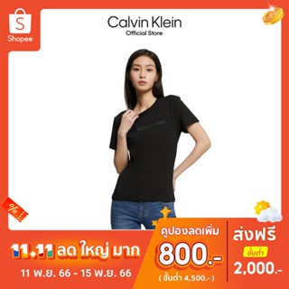 Calvin Klein เสื้อยืดผู้หญิง รุ่น J217960 BEH ทรง MODERN SLIM - สีดำ