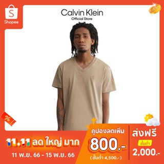 CALVIN KLEIN เสื้อยืดผู้ชาย ทรง Regular รุ่น J320987 A03 - สีเบจ