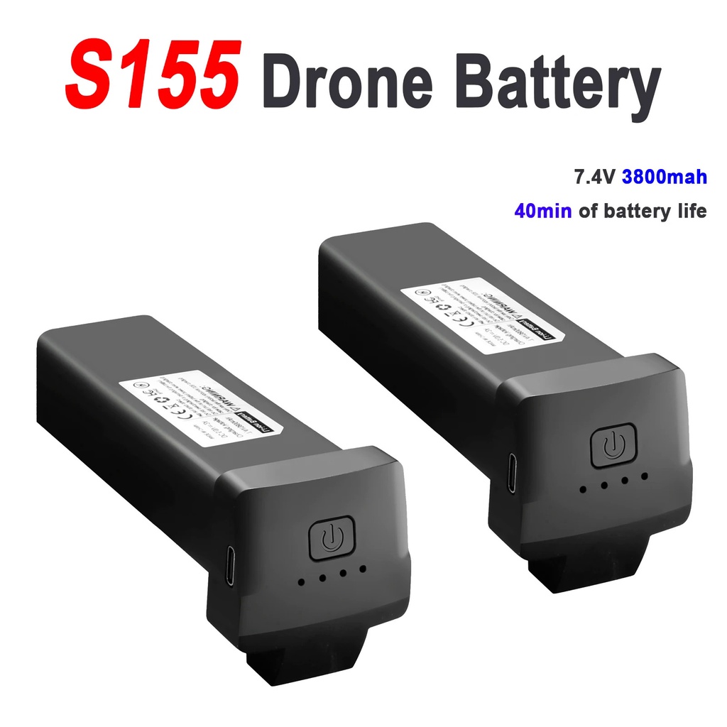 S155 Drone แบตเตอรี่7.4V 3800MAh สำหรับ S155 Mini Drone แบตเตอรี่ RC ...
