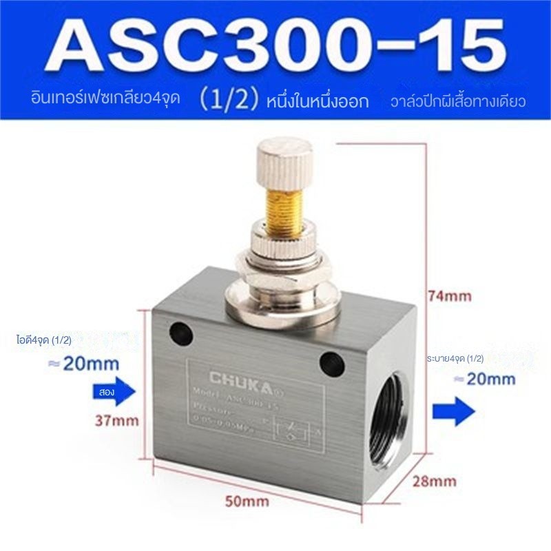 วาล์วปีกผีเสื้อทิศทางเดียวแบบนิวเมติก ASC-08/06/10/15วาล์วควบคุมการไหล ...