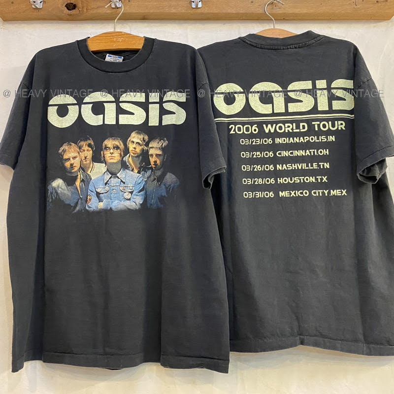 OASIS 2006 world tour Bio washed เสื้อทัวร์ tag bootleg แท้ เสื้อ