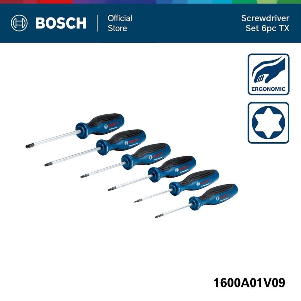 BOSCH 6pc TX screwdriver set ชุดไขควง TX 6 ชิ้น | Shopee Thailand