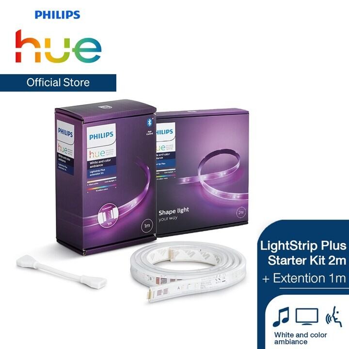 แพ็กคู่2m+1m] Philips Hue LightStrip ไฟเส้นอัจฉริยะ RGB ชุดเริ่ม