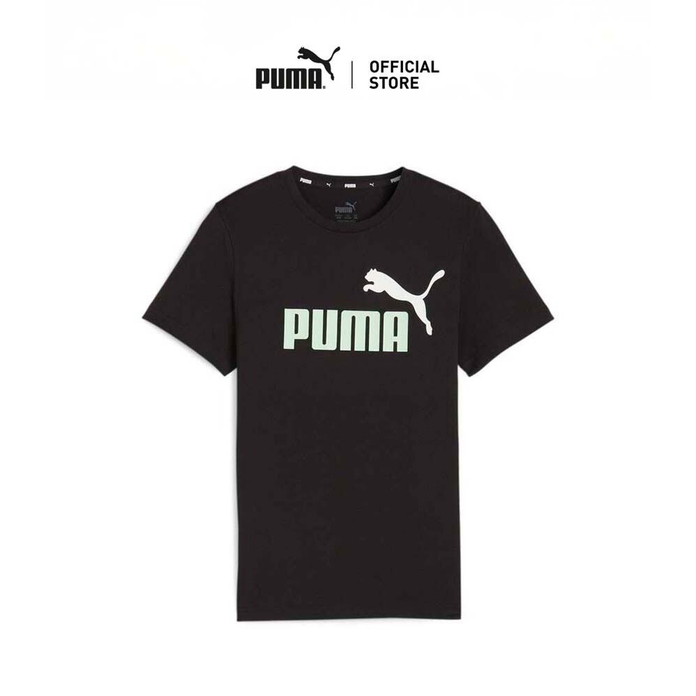 PUMA KIDS - เสื้อยืดคอกลมเด็กโต Essentials+ Two-Tone Logo Tee สีดำ ...