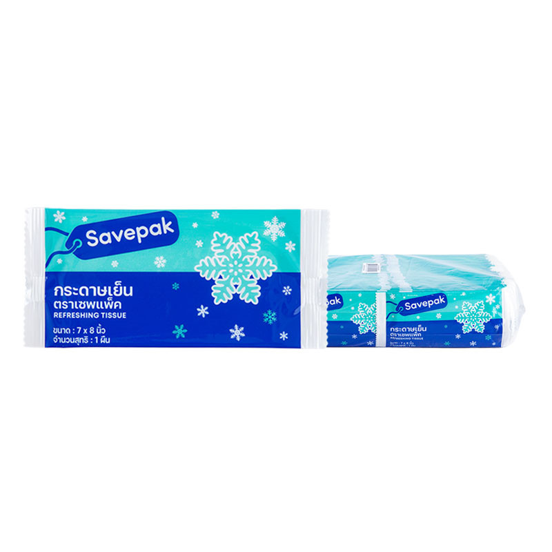 เซพแพ็ค กระดาษเย็น 7x8 นิ้ว x 100 SAVEPAK Refreshing Tissue 7x8