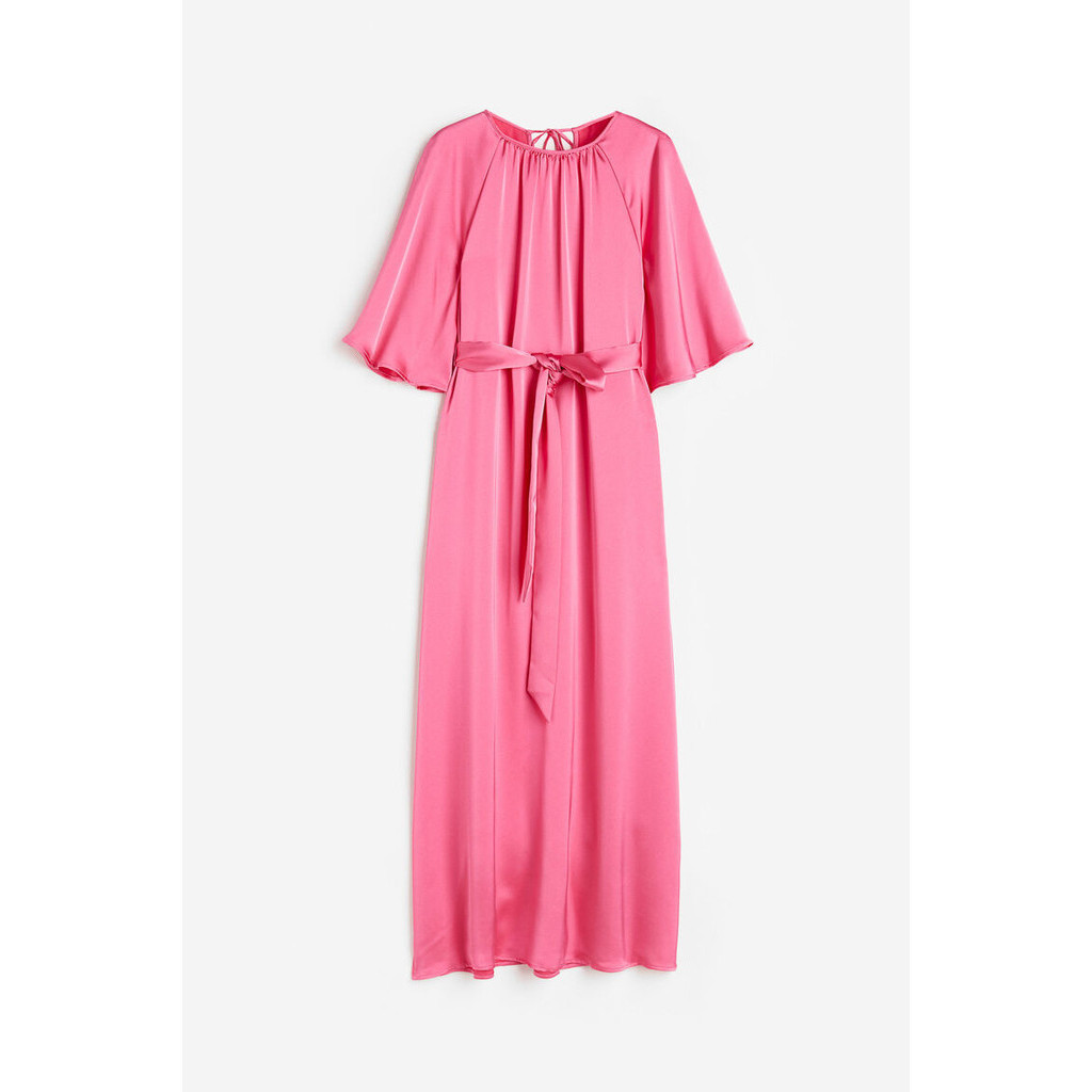 H M Woman Tie belt satin dress 1154525 1 Shopee Thailand