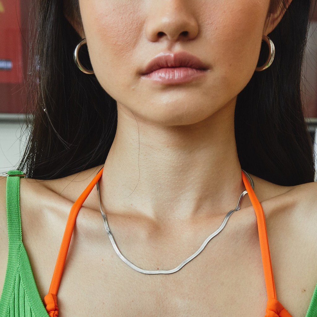 Valichain - Vani Herringbone Necklace 3mm (White Gold) | Shopee Thailand