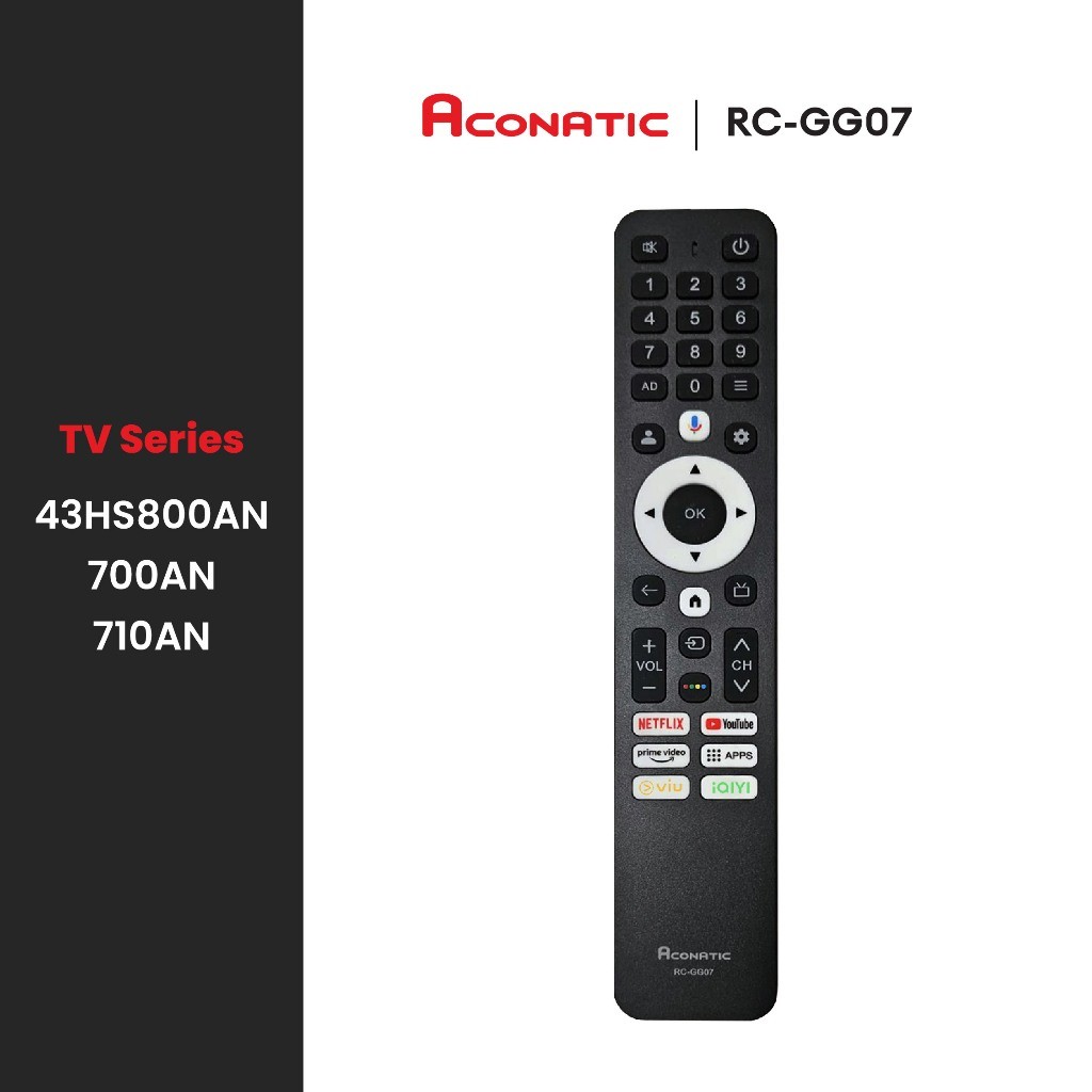 ACONATIC รีโมททีวี รุ่น RC-GG07 ใช้สำหรับ SMART TV (Google) Series ...