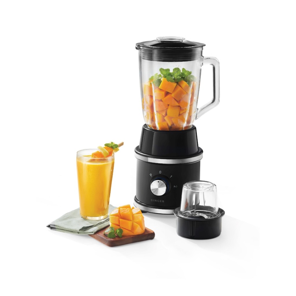 Singer SGSMB15 เครื่องปั่นน้ำผลไม้ High Speed Blender 1.5 L โถแก้ว สีดำ ...