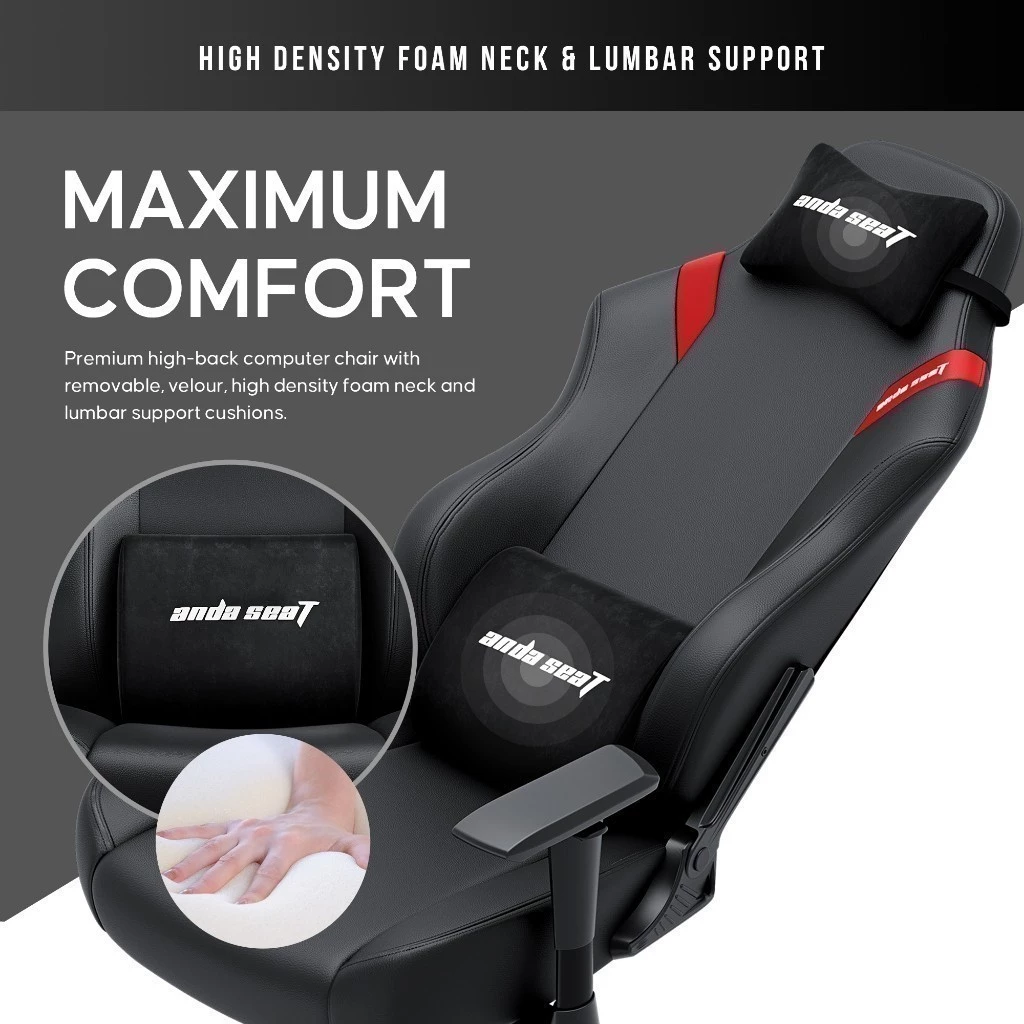 Anda Seat รุ่น AD18-44 Luna Premium Gaming Chair Black เก้าอี้เกมมิ่งเพื่อสุขภาพ Ergonomic E-Sport ออกแบบตามหลักสรีรศาสตร์ นุ่มสบายเกรดพรีเมี่ยม