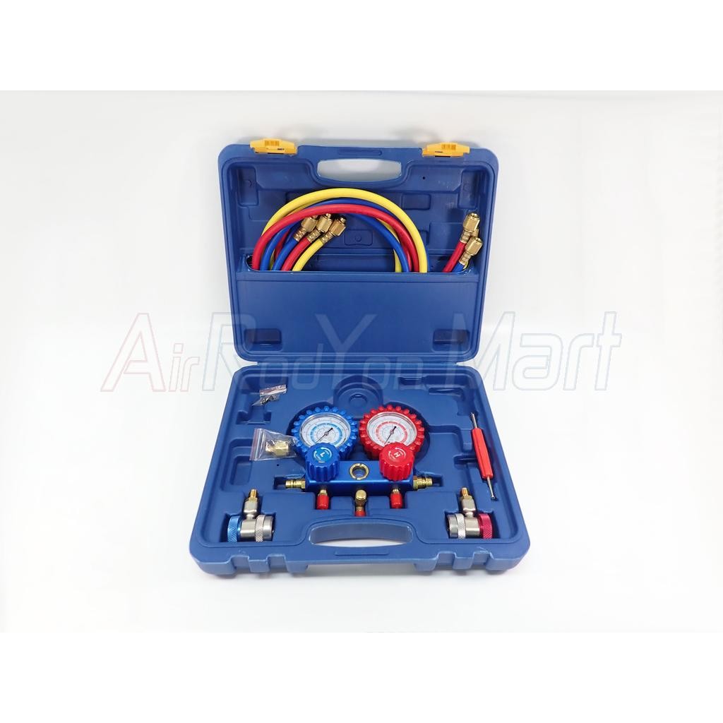 เกจน้ำยาแอร์ R12 / R134a ครบชุด สายยาว 1.5 เมตร พร้อมหัวคอปเปอร์ ...