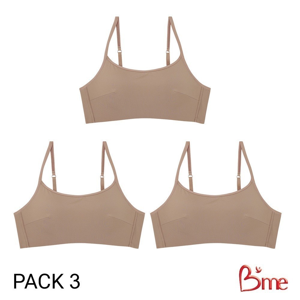 B’me เสื้อชั้นในไร้โครง level 2 ฟองกลาง ไร้โครง รุ่น ME1A58 (แพ็ก 3 ตัว) สีดำ สีนู้ด สีโอวัลติน สีครีม