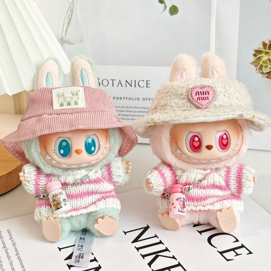 Labubu Dress Up Clothes สําหรับ LABU V1&V2,เสื้อสเวตเตอร์สีชมพู, หมวก ...