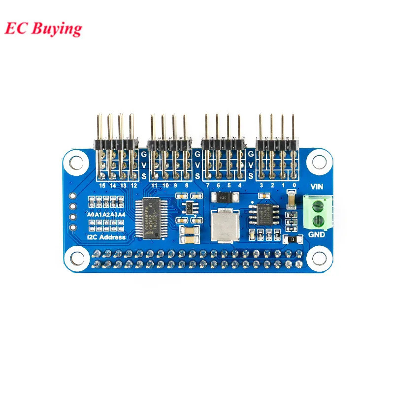 โมดูลไดร์เวอร์เซอร์โว 16 ช่อง HAT PWM สำหรับ Raspberry Pi RPI Zero W WH ...