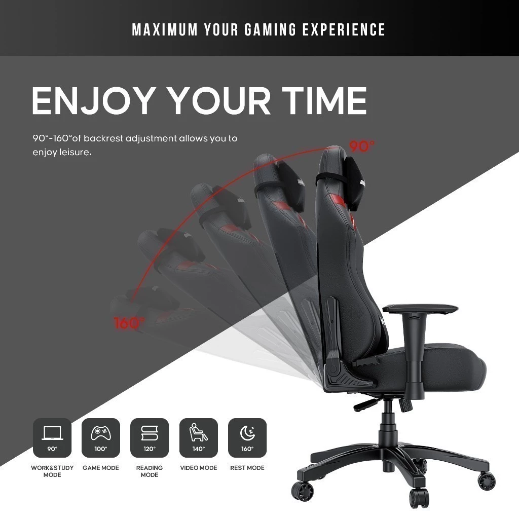 Anda Seat รุ่น AD18-44 Luna Premium Gaming Chair Black เก้าอี้เกมมิ่งเพื่อสุขภาพ Ergonomic E-Sport ออกแบบตามหลักสรีรศาสตร์ นุ่มสบายเกรดพรีเมี่ยม
