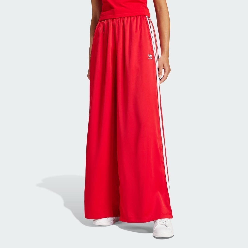 adidas Lifestyle Adicolor Satin Wide Leg Track Pants Women Red IP2959 — free download