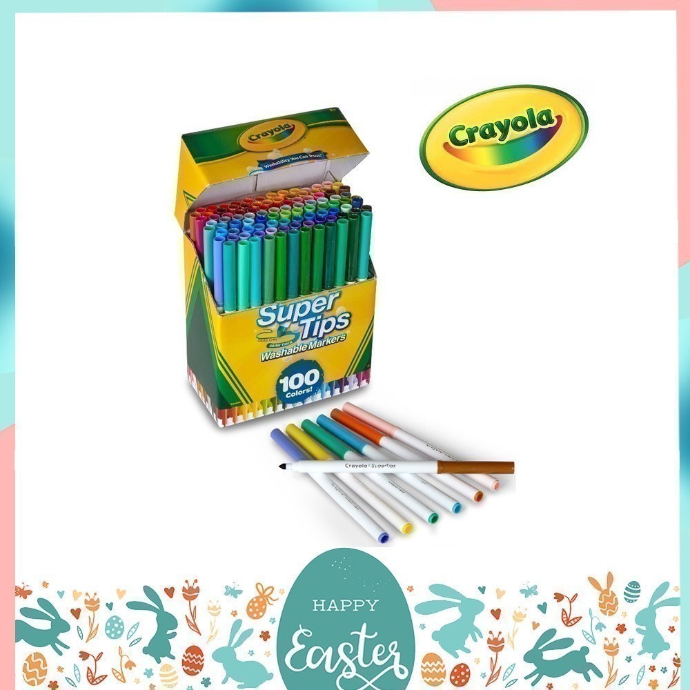 Crayola SuperTips เครโยล่า สีเมจิกล้างออกได้ รุ่น100 สี | Shopee Thailand
