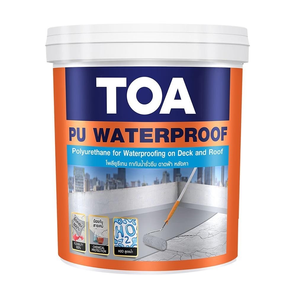 TOA โพลียูริเทน ทากันน้ำรั่วซึม PU WATERPROOF 20 กก. สีเทา จัดส่งโดย ...