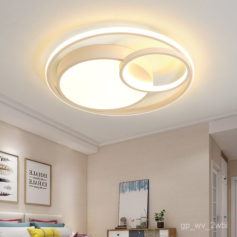 Hongyue โคมไฟห้องนอนทันสมัยและเรียบง่าย led โคมไฟเพดานโคมไฟระเบียงแบบวงแหวนโคมไฟห้องอ่านหนังสือโคมไฟห้องชายและหญิง 7TQA