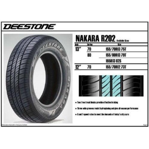 ยางรถยนต์ขอบ12 ขนาด 155/70R12 ยี่ห้อ DEESTONE รุ่น R202 แถมฟรี จุ๊บลม ...