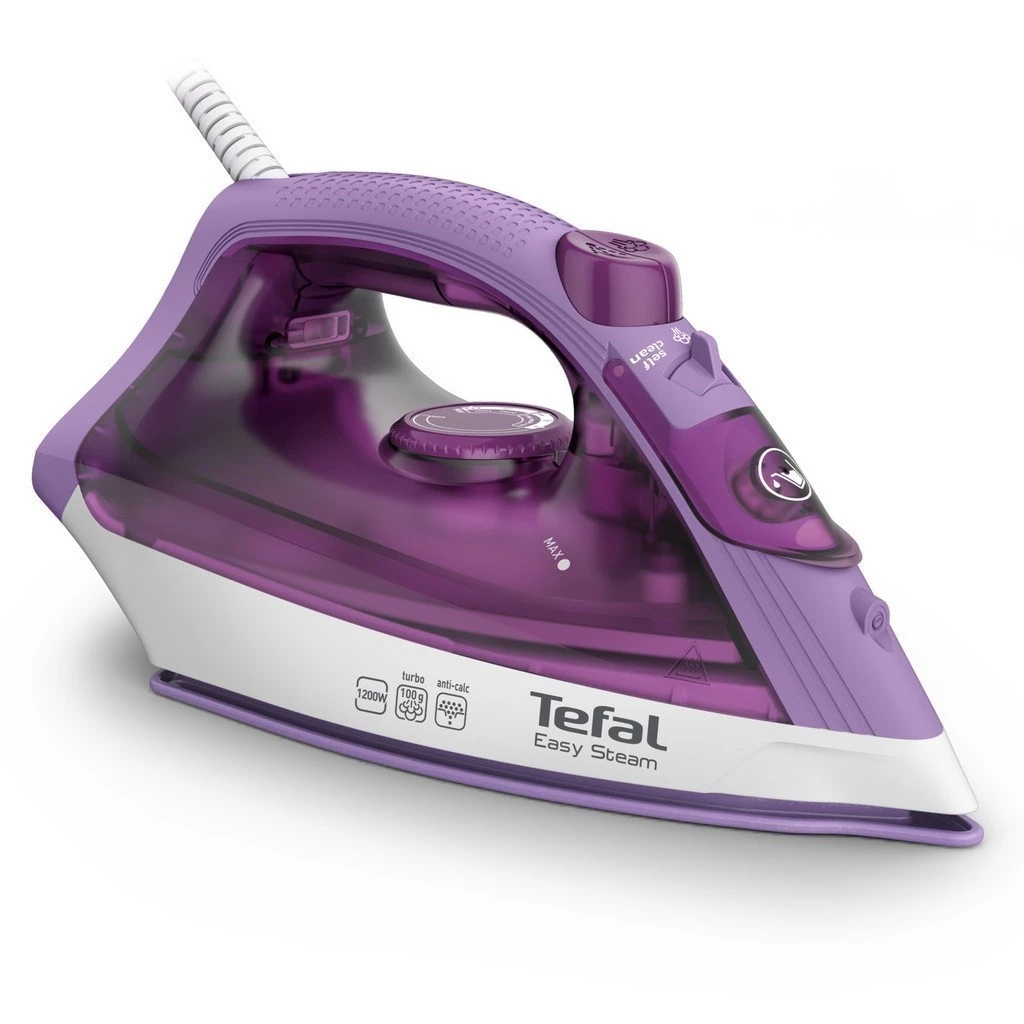 Tefal EASY STEAM เตารีดไอน้ำ รุ่น FV1953T0 กำลังไฟ 1400 วัตต์ หน้าเตารีดเซรามิก รีดลื่นเรียบทุกผ้า