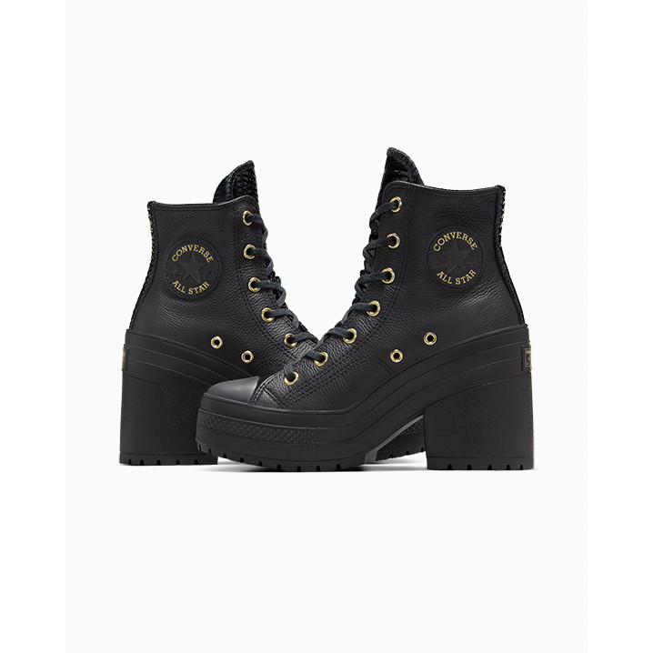 CONVERSE รองเท้า CHUCK 70 DE LUXE HEEL CROC LEATHER HI BLACK ผู้หญิง ...