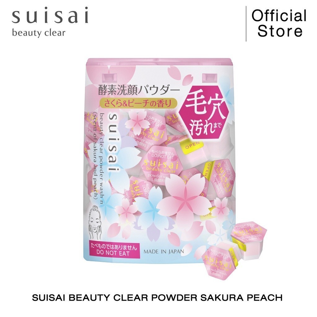 SUISAI BEAUTY CLEAR POWDER SAKURA PEACH โฟมล้างหน้าแบบผง กลิ่นซากุระและ ...