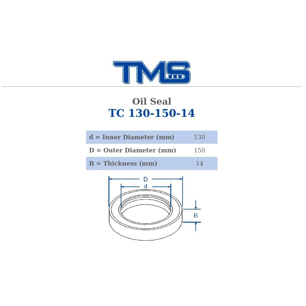 TC 130-150-14 Oil Seal TMS ออยซีล ซีลยาง กันฝุ่น กันน้ำมันรั่วซึม ...