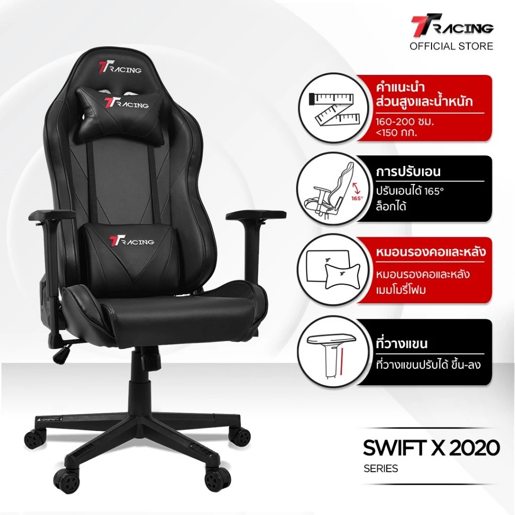 TTRacing Swift X 2020 Gaming Chair Seat เก้าอี้ Black Panther - Ant-Man Edition เก้าอี้สำนักงาน เก้าอี้เกมมิ่ง เก้าอี้เบาะ นุ่ม เกรดพรีเมี่ยม