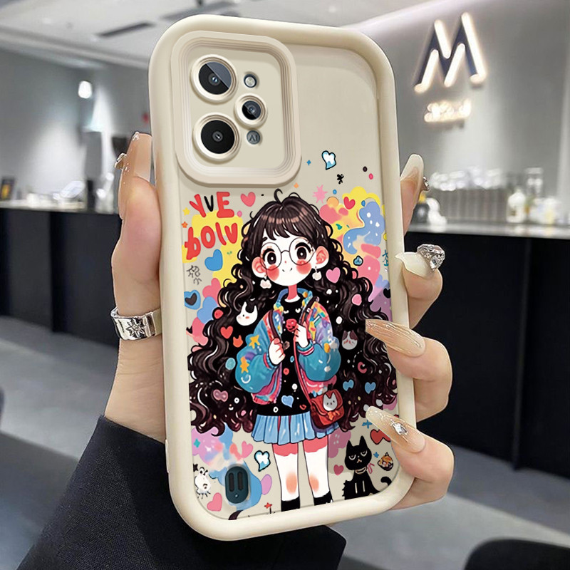 เคสสำหรับ Realme C31 เคสโทรศัพท์ซิลิโคนเด็กผู้หญิงที่มีชื่อเสียงทาง 