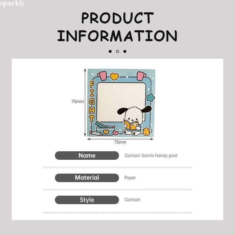 sparkly Cartoon Sanrio Post-it Note Cute Pastable Memo Paper Student ...