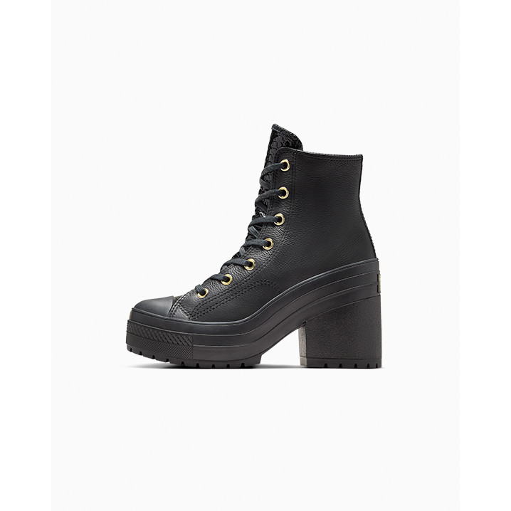 CONVERSE รองเท้า CHUCK 70 DE LUXE HEEL CROC LEATHER HI BLACK ผู้หญิง ...