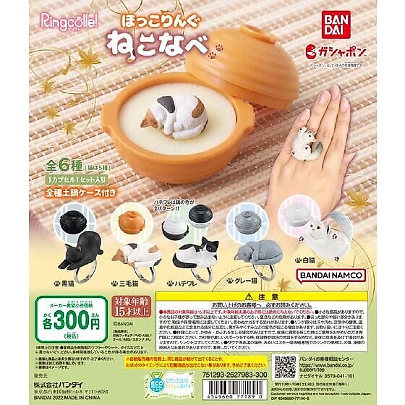 **พร้อมส่ง**กาชาปองแหวนน้องแมวในถ้วยของแท้