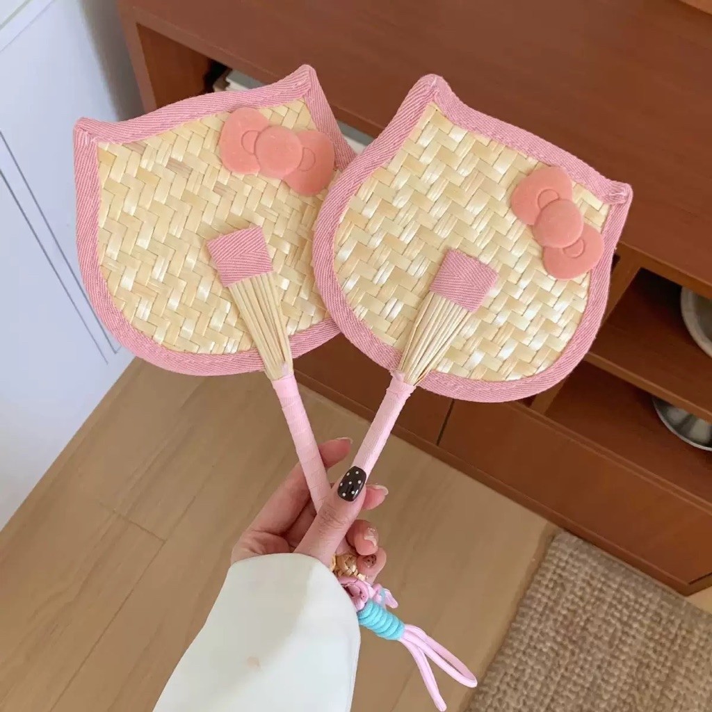 พัดสานไม้ไผ่ ลายแมว สไตล์เกาหลี | Shopee Thailand