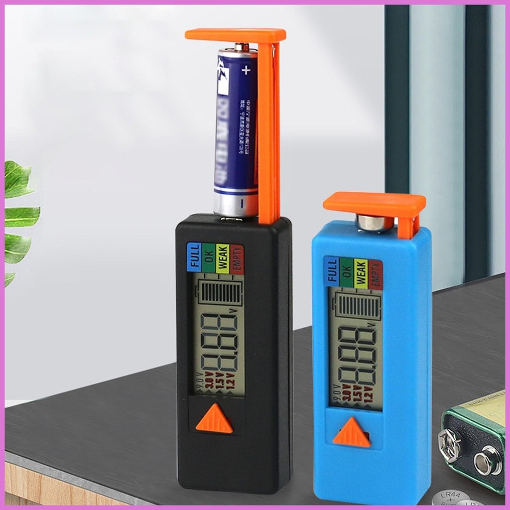 เครื่องทดสอบแบตเตอรี่ AA ขนาดเล็กแบบพกพา Digital Volt Checker แบตเตอรี่ ...