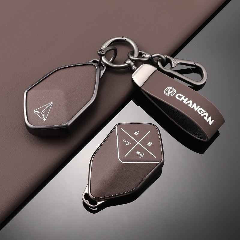 （TPU+เครื่องหนัง）เคสกุญแจรีโมทรถยนต์ สําหรับ Changan deepal key case ...