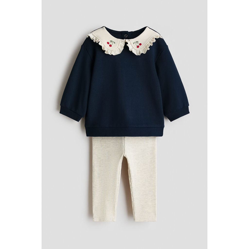 H&M(เอชแอนด์เอ็ม) ชุดท็อปและเลกกิ้ง 2 ชิ้น Infants 2-piece top and leggings set 1331605_1