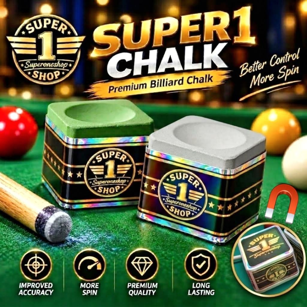 ชอล์ก super1 (ซุปเปอร์วัน) super1 chalk ชอล์กฝนหัวคิว snooker | Shopee ...