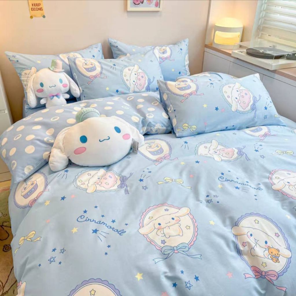 ชุดผ้าปูที่นอนครบเซ็ต6ชิ้น  มาใหม่น่ารัก พร้อมผ้านวม มีขนาด3.5/5/6ฟุต