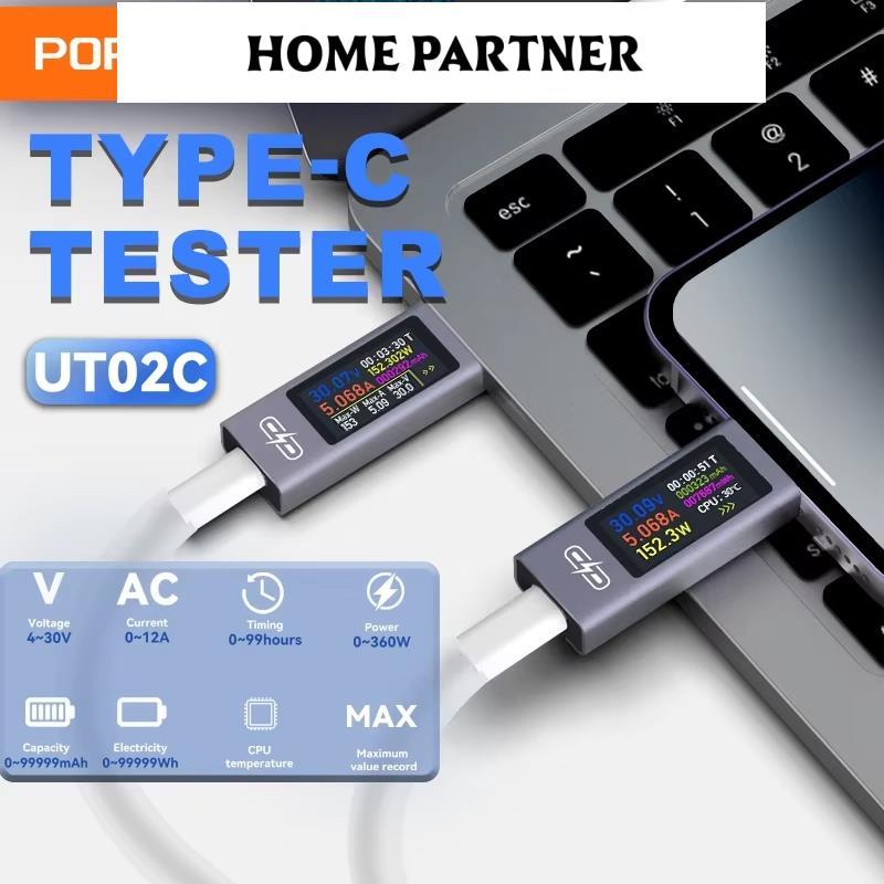UT02C มาใหม่ล่าสุด Multi-function USB Type-C เครื่องทดสอบสูงสุด 12A ...