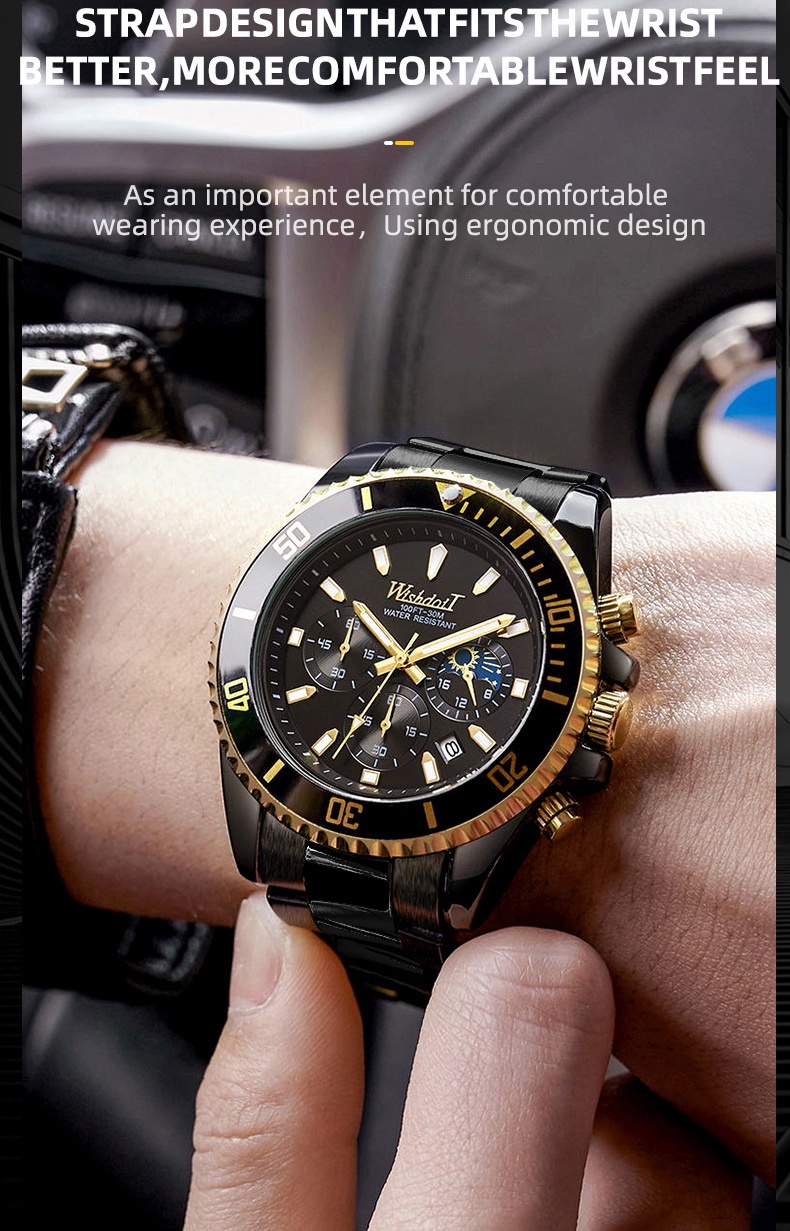 เกี่ยวกับสินค้า WISHDOIT นาฬิกาผู้ชาย นาฬิกาข้อมือผู้ชาย นาฬิกาข้อมือ สายโลหะ สายนาฬิกา สำหรับผู้ชาย นาฬิกา กันน้ำ นาฬิกาแฟชั่น Men's Watch Waterproof 100%Original