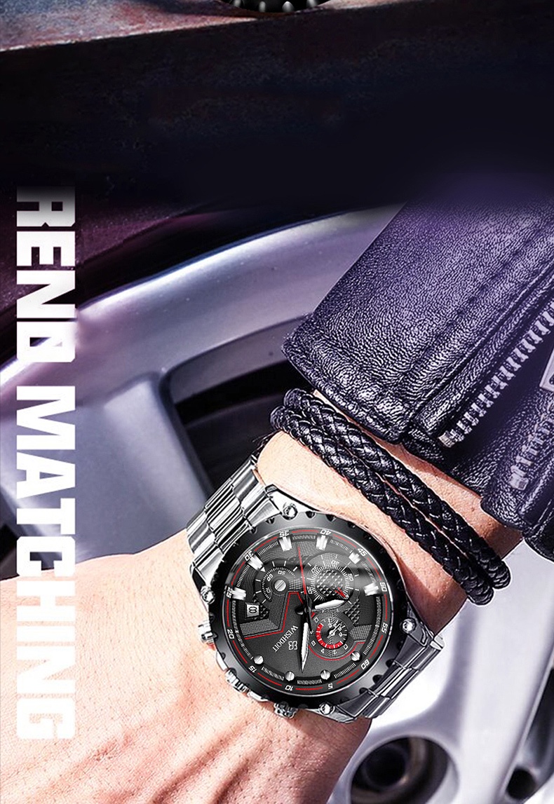 คำอธิบายเพิ่มเติมเกี่ยวกับ [COD] WISHDOIT นาฬิกาผู้ชาย นาฬิกาข้อมือผู้ชาย นาฬิกาข้อมือ สายโลหะ สายนาฬิกา สำหรับผู้ชาย นาฬิกา กันน้ำ นาฬิกาแฟชั่น Men's Watch Waterproof 100%Original [WSD-017]