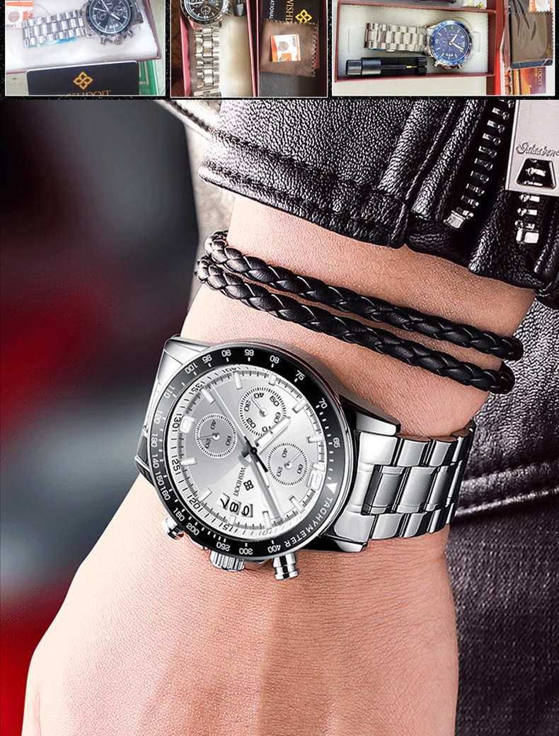 มุมมองเพิ่มเติมเกี่ยวกับ [100%ของแท้] WISHDOIT นาฬิกาผู้ชาย นาฬิกาข้อมือผู้ชาย นาฬิกาข้อมือ สายโลหะ สายนาฬิกา สำหรับผู้ชาย นาฬิกา กันน้ำ นาฬิกาแฟชั่น Men's Watch Waterproof 100%Original [WSD-02L]