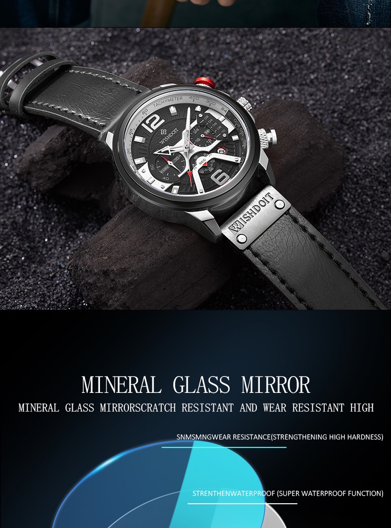 มุมมองเพิ่มเติมของสินค้า [100%ของแท้] WISHDOIT นาฬิกาผู้ชาย นาฬิกาข้อมือผู้ชาย นาฬิกาข้อมือ สายโลหะ สายนาฬิกา สำหรับผู้ชาย นาฬิกา กันน้ำ นาฬิกาแฟชั่น Men's Watch Waterproof 100%Original [WSD-151]