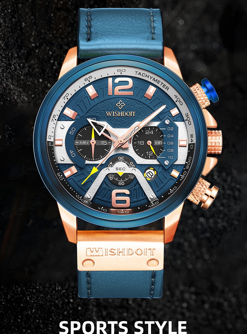 มุมมองเพิ่มเติมของสินค้า [100%ของแท้] WISHDOIT นาฬิกาผู้ชาย นาฬิกาข้อมือผู้ชาย นาฬิกาข้อมือ สายโลหะ สายนาฬิกา สำหรับผู้ชาย นาฬิกา กันน้ำ นาฬิกาแฟชั่น Men's Watch Waterproof 100%Original [WSD-151]