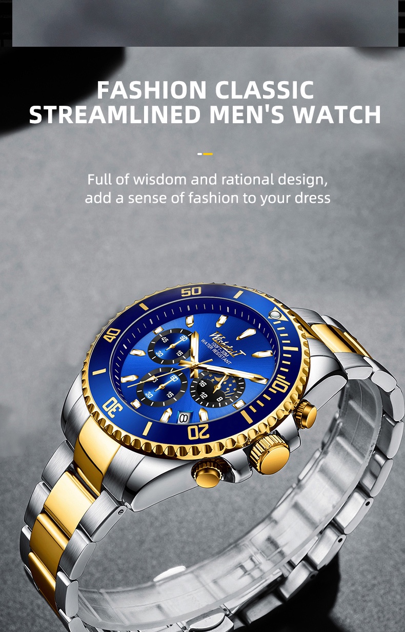 เกี่ยวกับสินค้า WISHDOIT นาฬิกาผู้ชาย นาฬิกาข้อมือผู้ชาย นาฬิกาข้อมือ สายโลหะ สายนาฬิกา สำหรับผู้ชาย นาฬิกา กันน้ำ นาฬิกาแฟชั่น Men's Watch Waterproof 100%Original