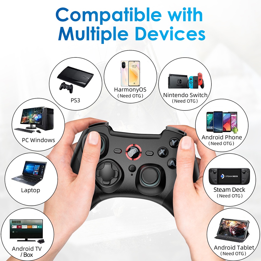 ข้อมูลเพิ่มเติมของ EasySMX Arion 9101 Wireless Gamepad Joystick PC Controller For PS3 Android TV Box/Cellphone/Nintendo Switch/Steam/Windows